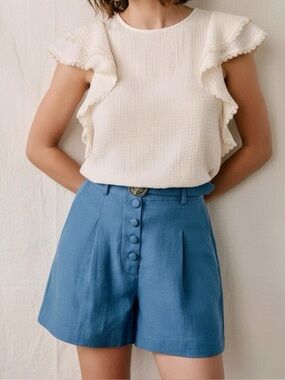 SÉZANE Ester Blouse, Ecru, FR40/US8